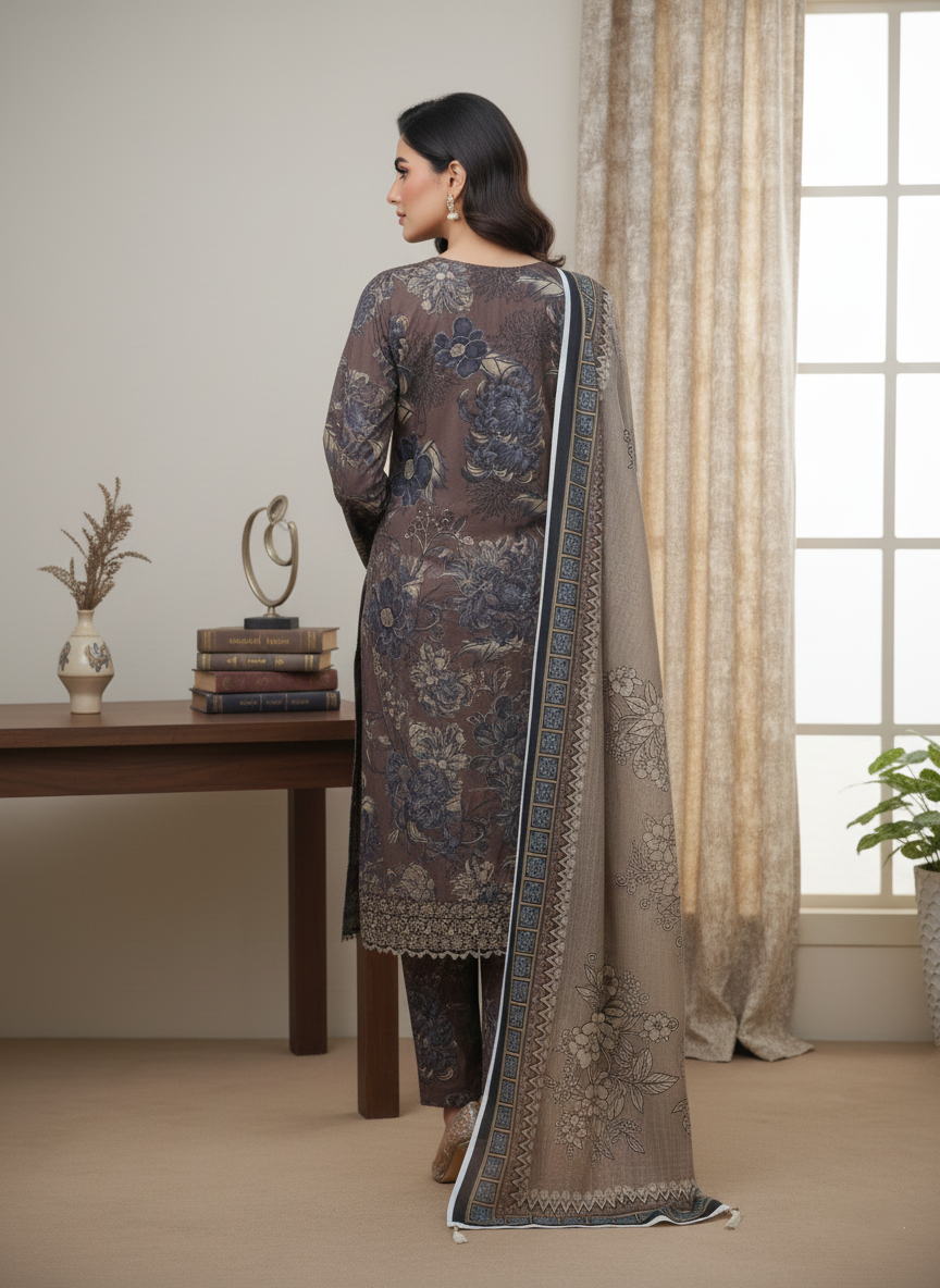 BAROQUE – Premium Digital Khaddar 3-Piece Winter Suit