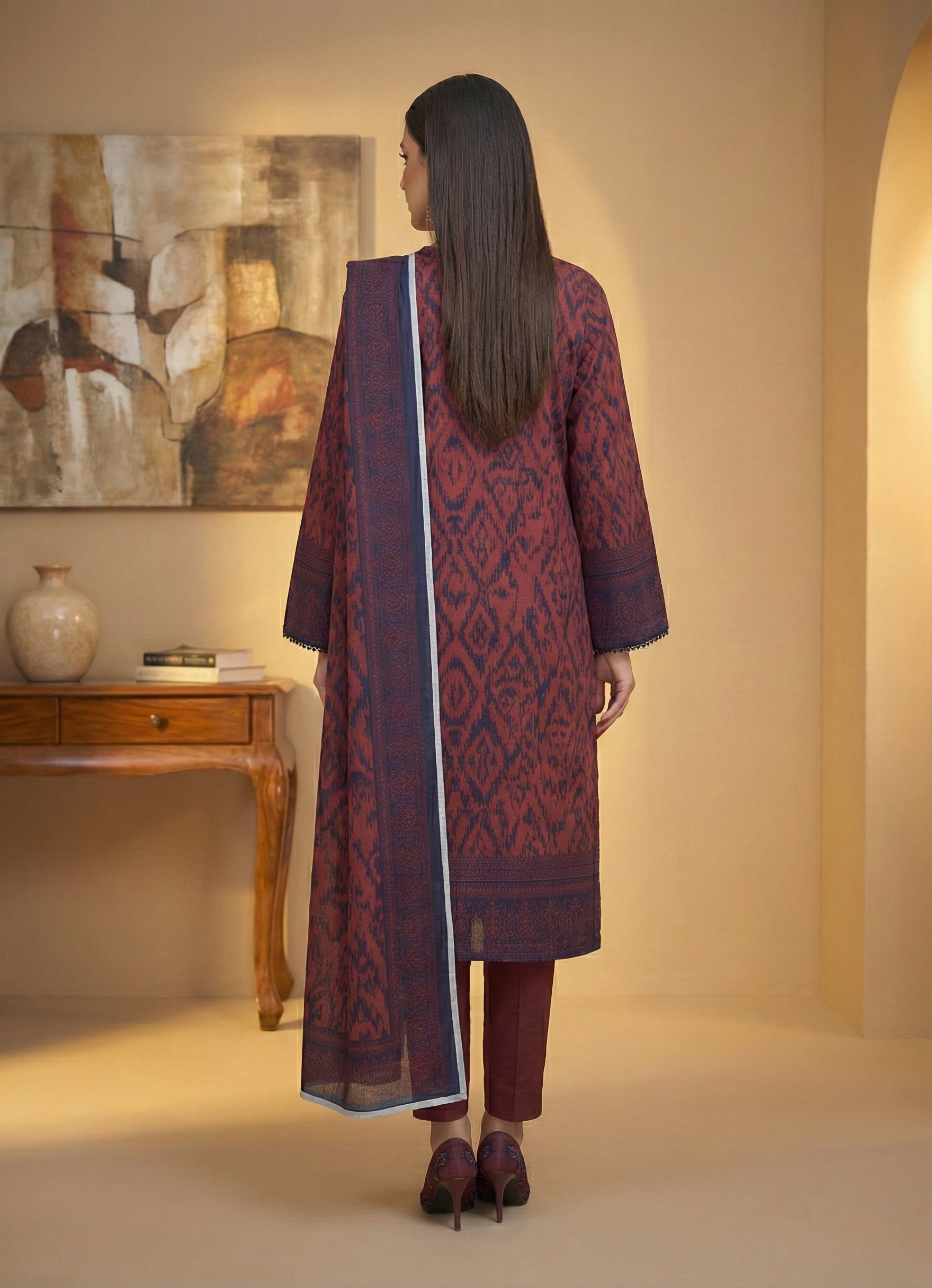 BAROQUE – Digital Khaddar Unstitched Winter Suit (3Pc)