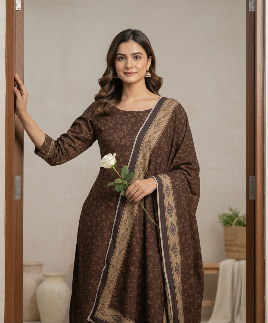 BAROQUE – Digital Printed Airjet Dhanak 3-Piece Unstitched Suit