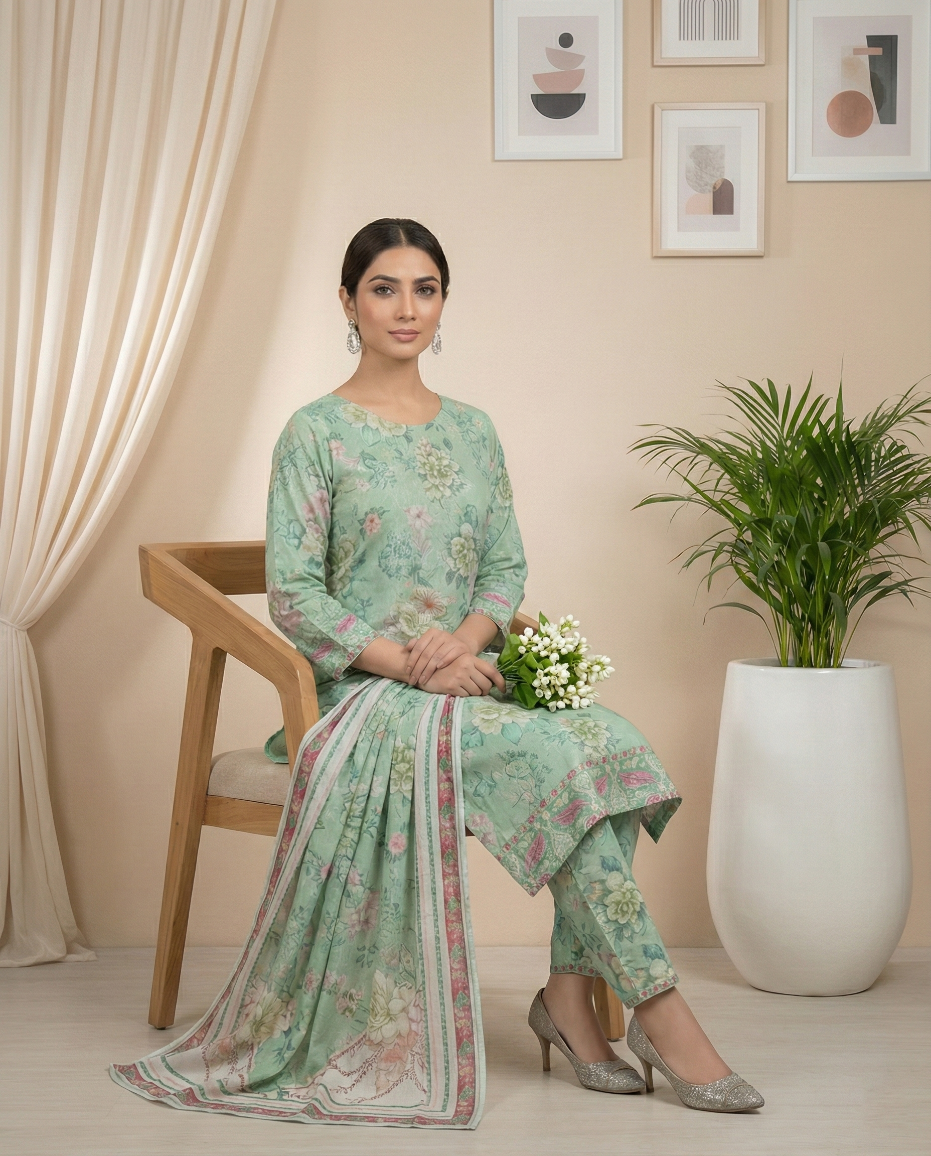 BAROQUE – Digital Khaddar 3-Piece Unstitched Suit