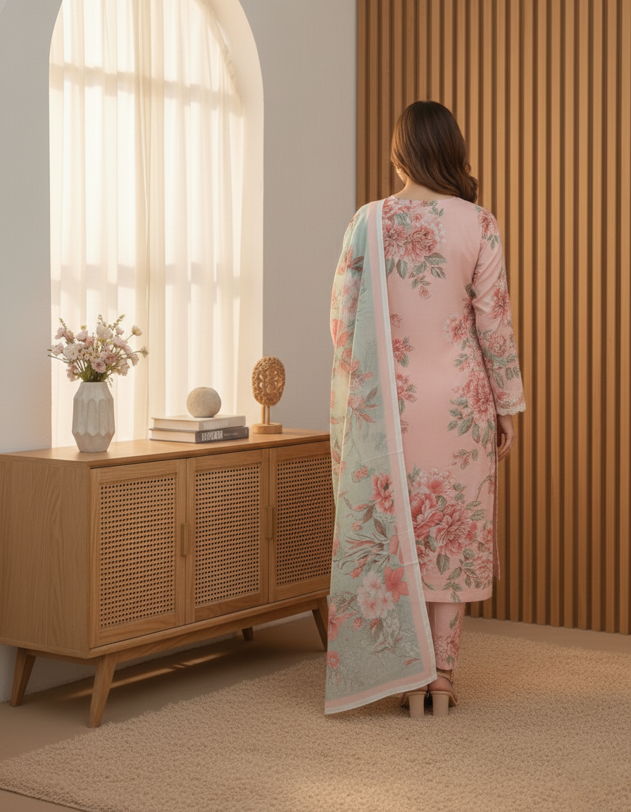 BAROQUE – Digital Khaddar Printed 3-Piece Suit