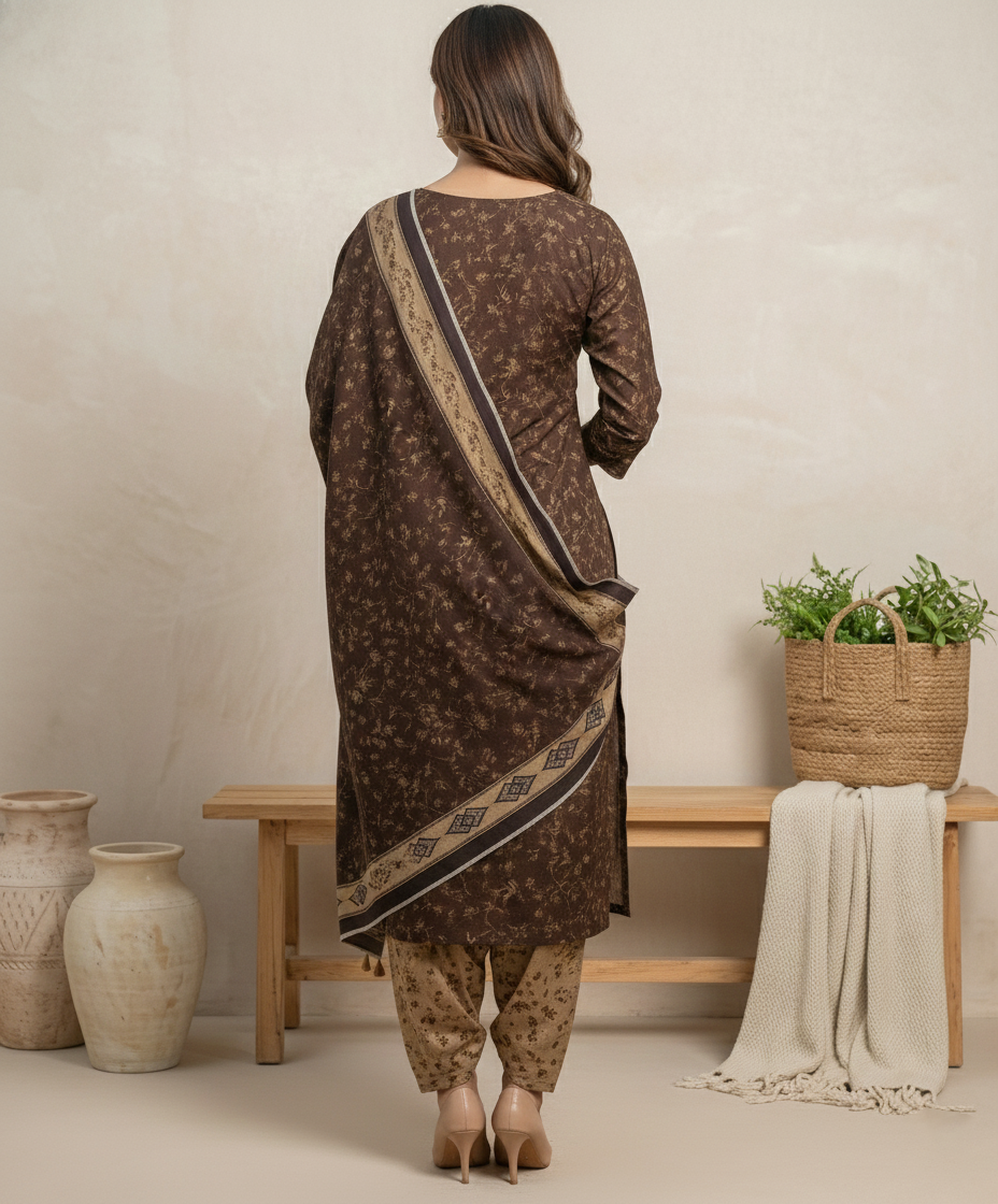 BAROQUE – Digital Printed Airjet Dhanak 3-Piece Unstitched Suit