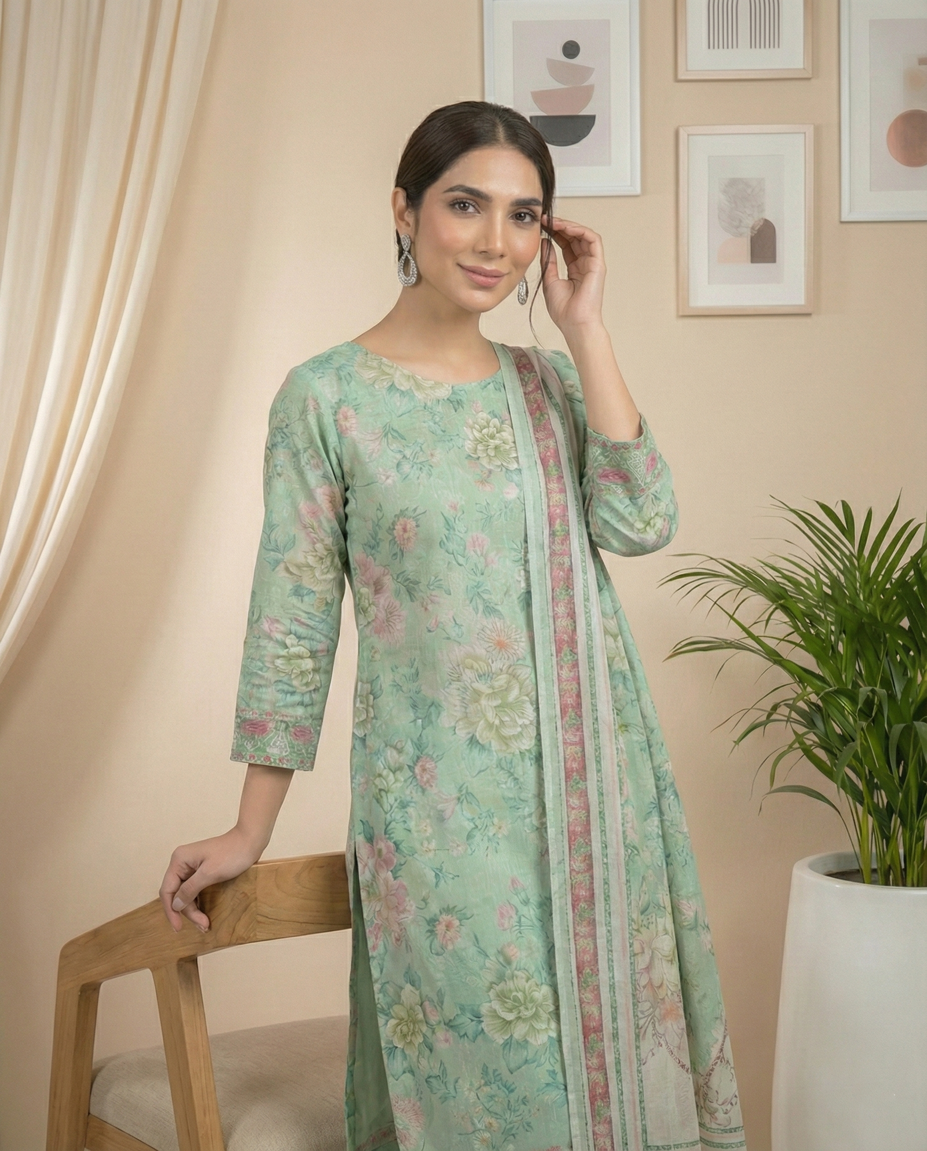 BAROQUE – Digital Khaddar 3-Piece Unstitched Suit