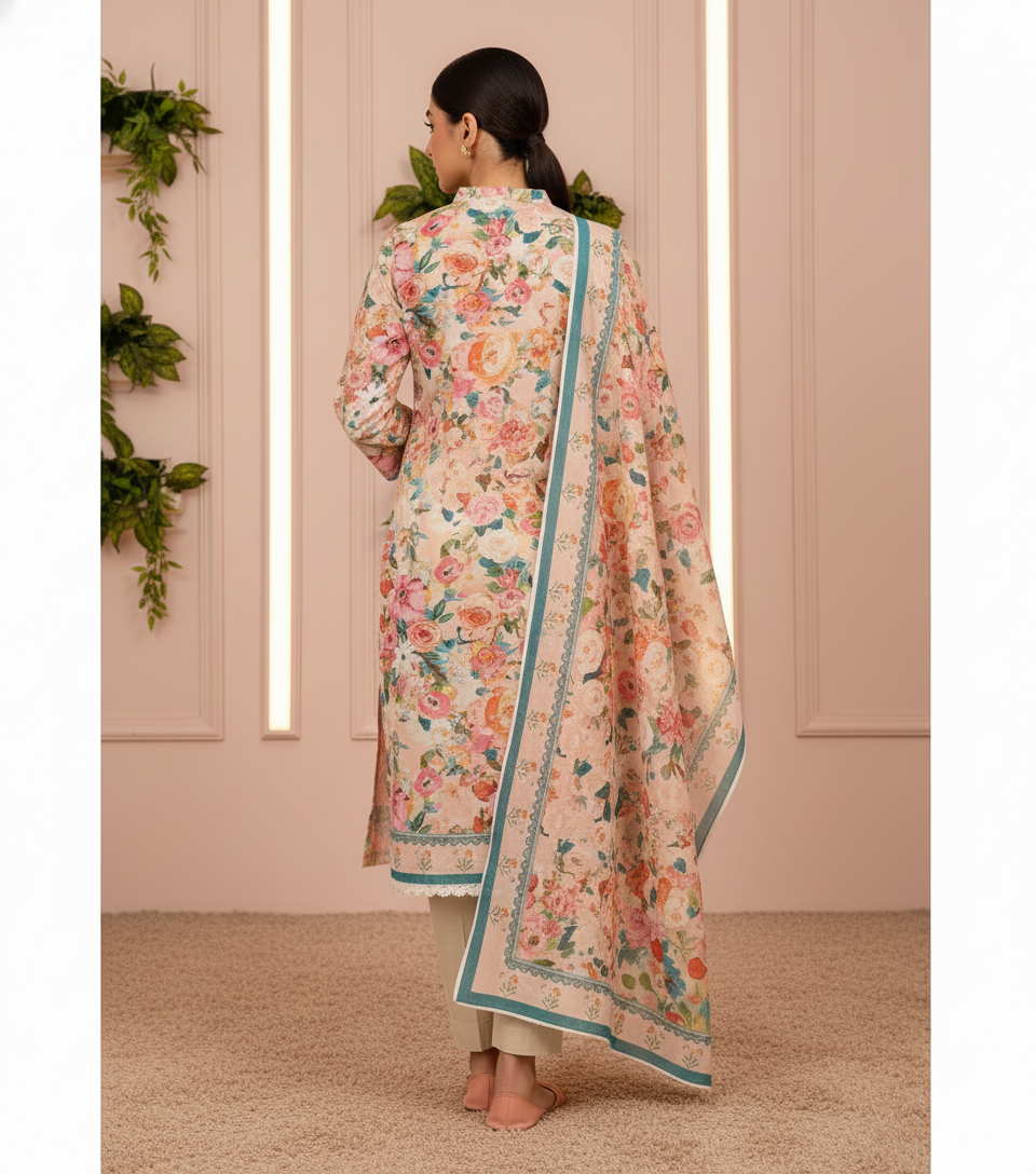 SAYA – Premium Cotton Khaddar 3-Piece Unstitched Suit