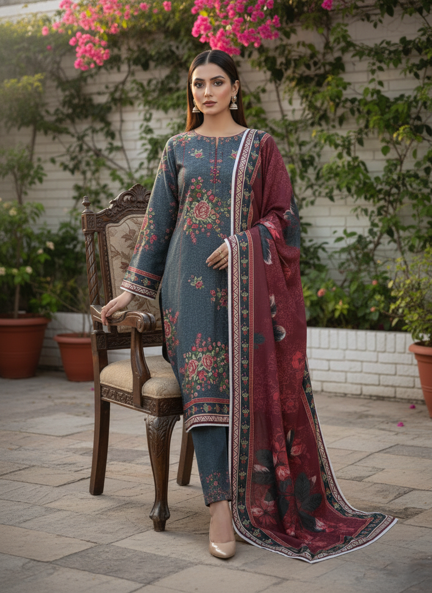 IZNIK – Digital Printed Khaddar Unstitched Winter Suit