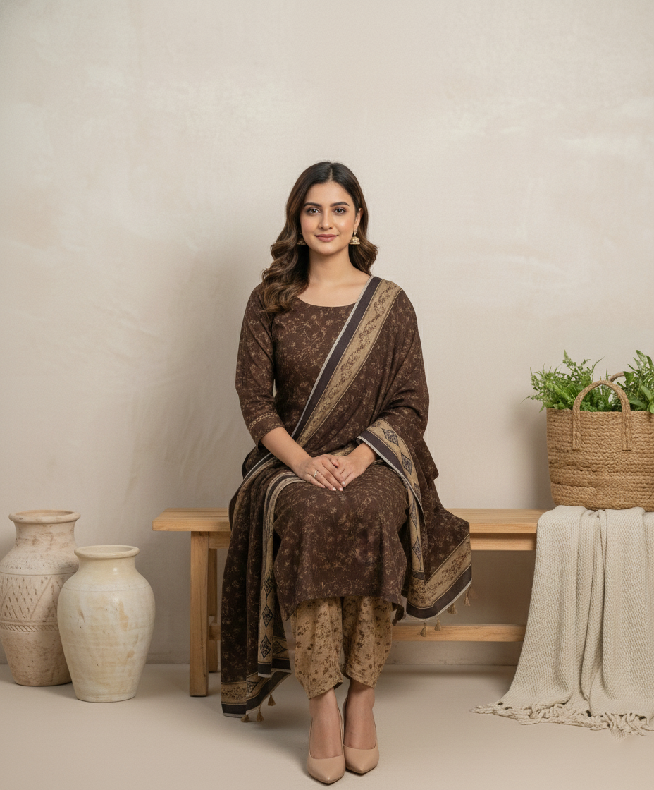 BAROQUE – Digital Printed Airjet Dhanak 3-Piece Unstitched Suit