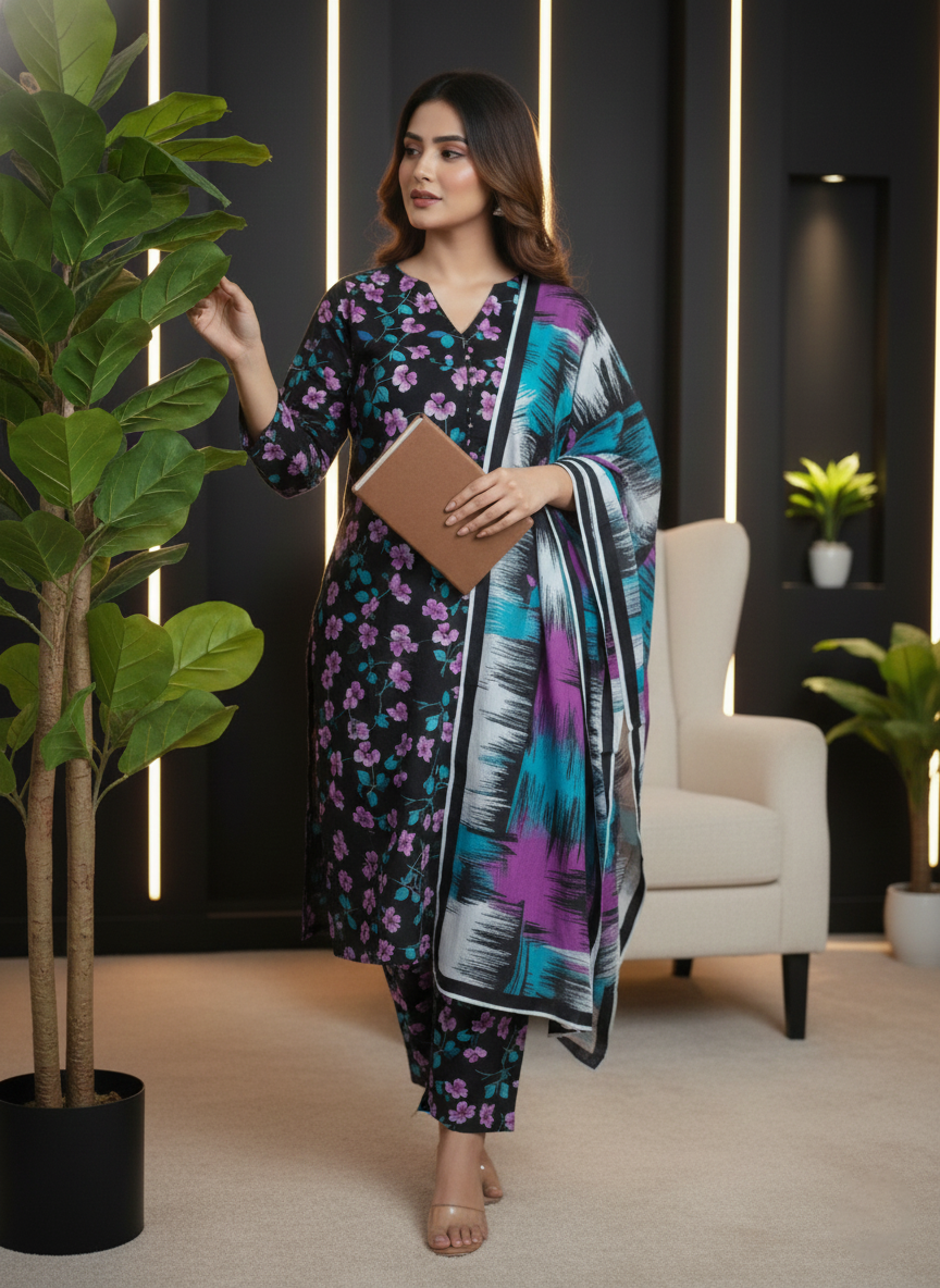 IZNIK – Digital Khaddar 3Pc Winter Collection Suit