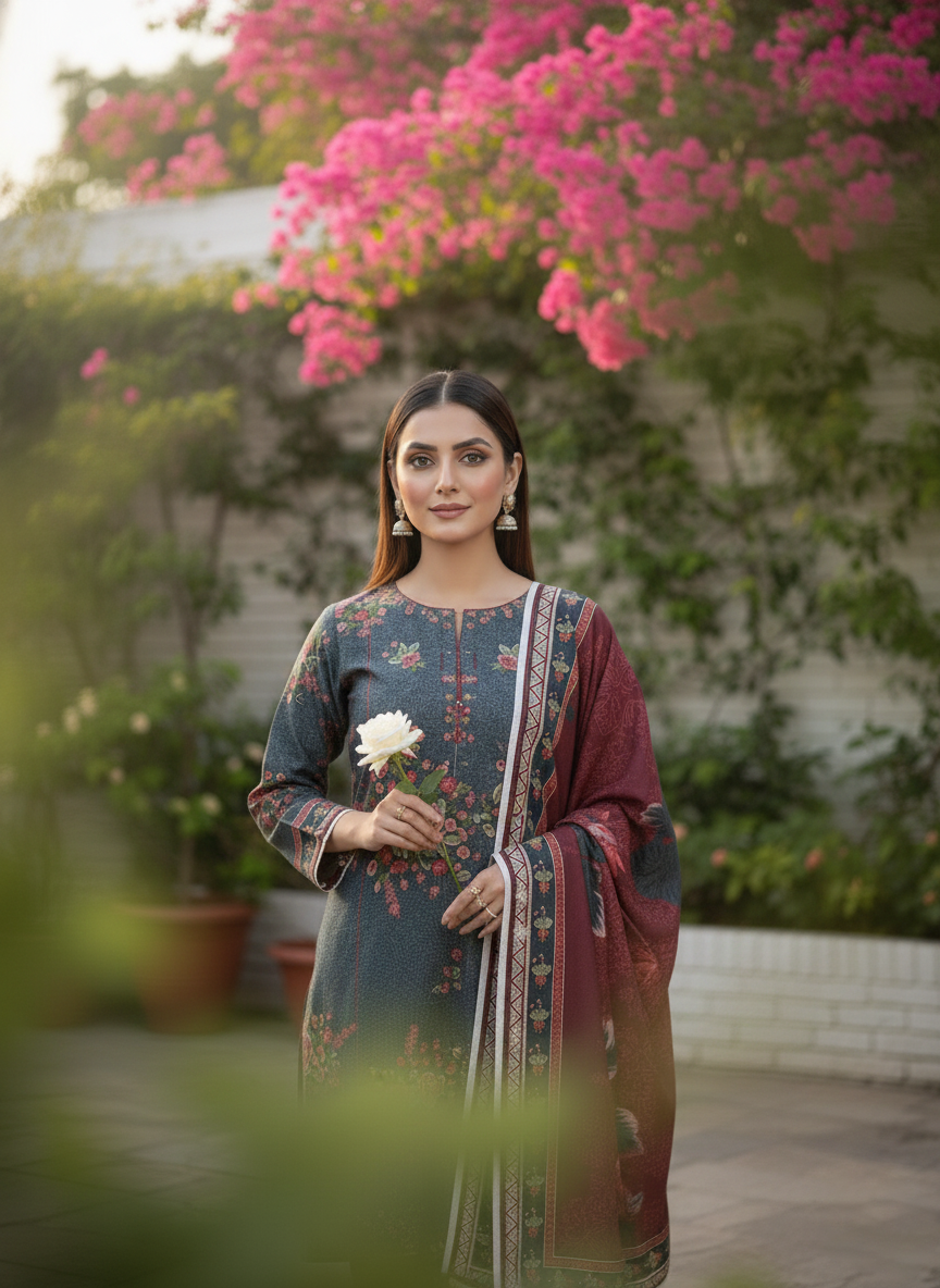 IZNIK – Digital Printed Khaddar Unstitched Winter Suit