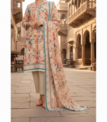 SAYA – Premium Cotton Khaddar 3-Piece Unstitched Suit
