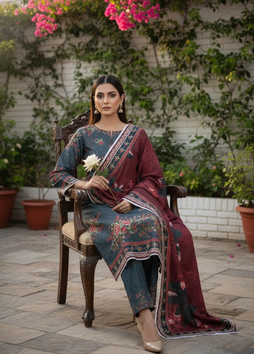 IZNIK – Digital Printed Khaddar Unstitched Winter Suit