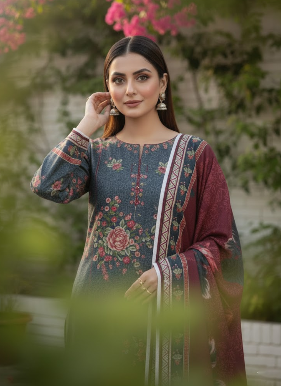 IZNIK – Digital Printed Khaddar Unstitched Winter Suit