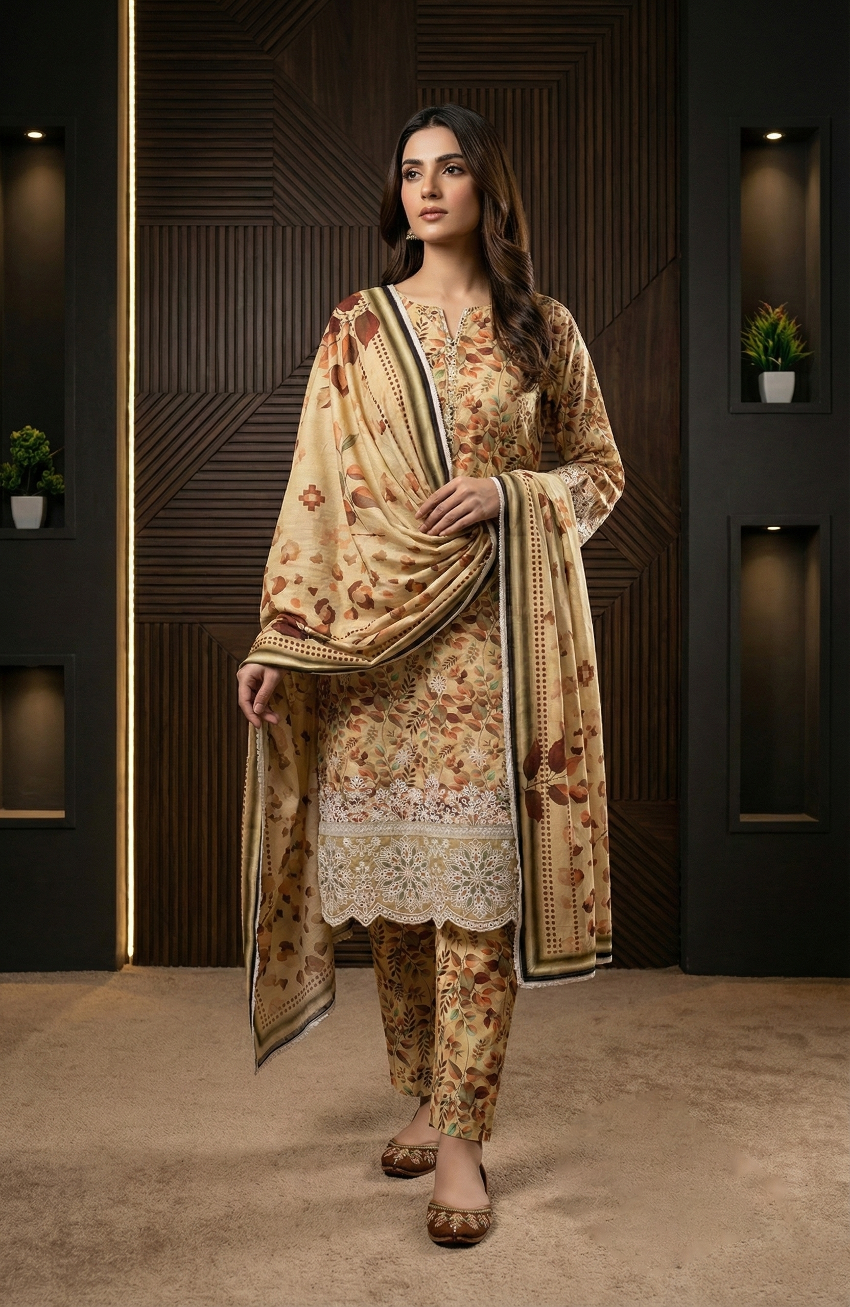 BONANZA NAAZ – Premium Embroidered Winter Suit (3-Piece)